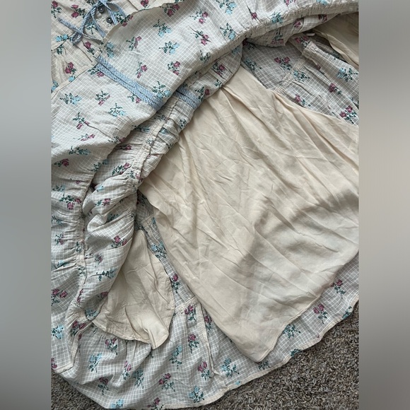 NWT Free People Cream Floral Mini Dress Boho Fairy Cottage Summer Dress, Small - Picture 6 of 6